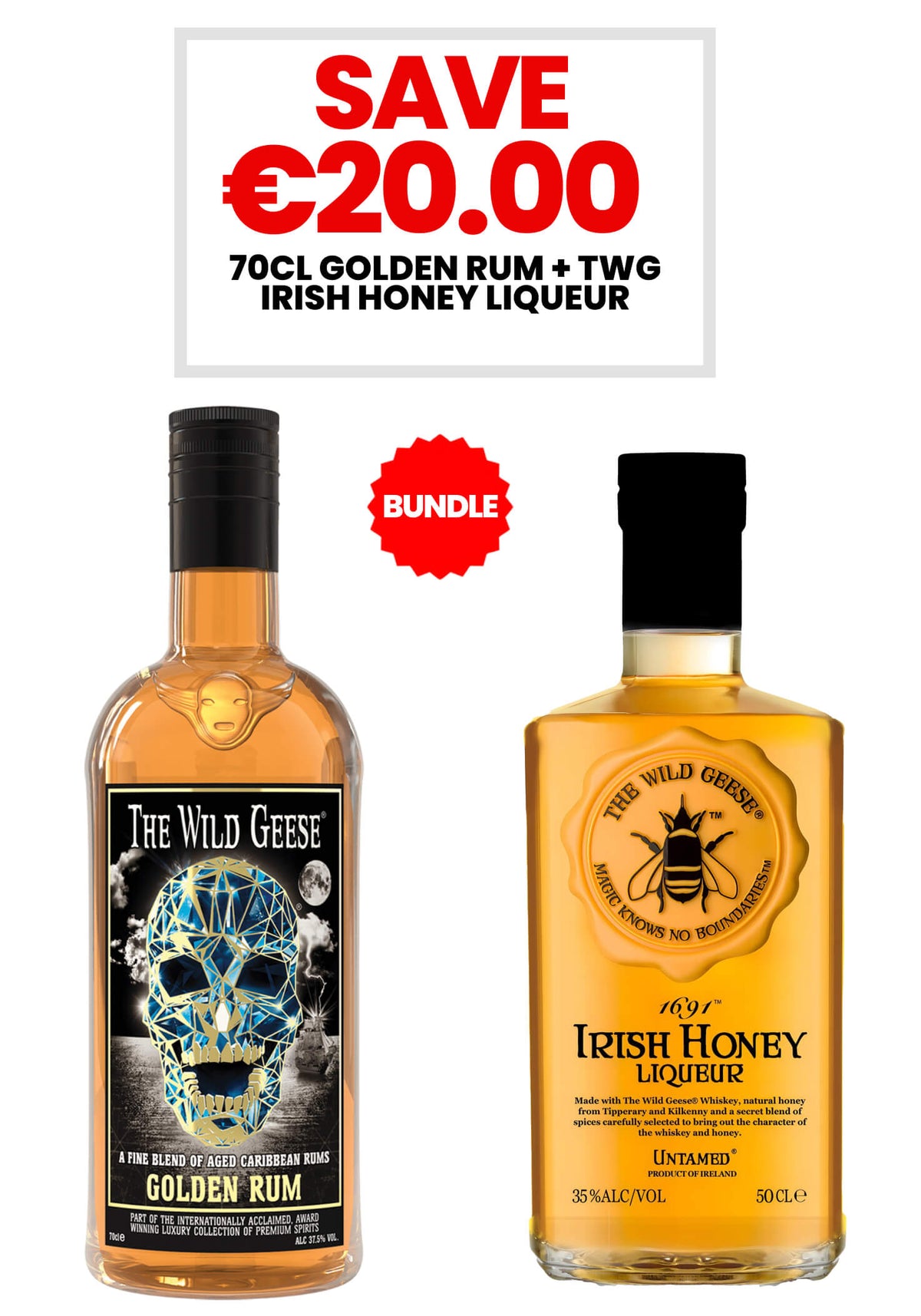 [BUNDLE] The Wild Geese® Golden Rum + TWG Irish Honey Liqueur