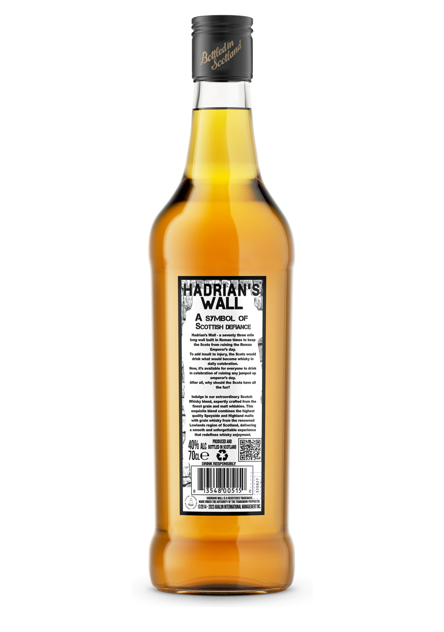 Hadrians Wall Blended Scotch Whiskey - 700mL, 40% Alc.
