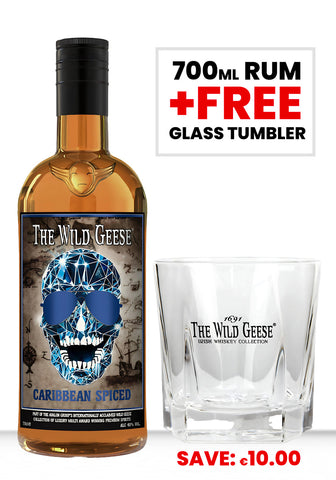The Wild Geese Caribbean Spiced Rum + FREE Glass Tumbler
