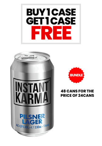 Buy One Case Get One Free - Instant Karma® Pilsner Lager THIS BUNDLE OFFER IS AUTOMATICALLY APPLIED